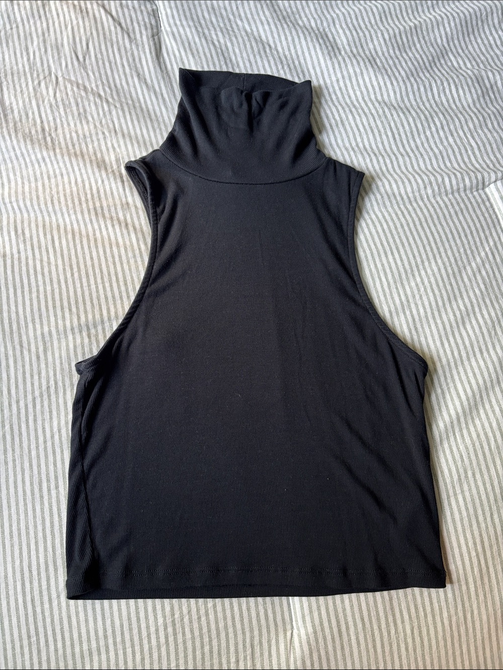 Aritzia Sunday Best Sleeveless Black Turtleneck Crop Top